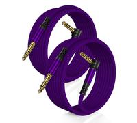 RUXELY 6.35mm TRS Instrument Cable 6M 2-Pack,Right Angle 90 Degree 1/4