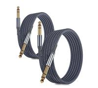 RUXELY 6.35mm TRS Instrument Cable 9M 2-Pack,Straight 1/4 Inch Male Jack Stereo Audio Interconnect Cord,6.35 Balanced Lead Line for Electric Guitar,Bass,Keyboard,Mixer,Amplifier,Amp,Speaker,Equalizer