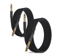 RUXELY 6.35mm TRS Instrument Cable 9M 2-Pack,Straight 1/4 Inch Male Jack Stereo Audio Interconnect Cord,6.35 Balanced Lead Line for Electric Guitar,Bass,Keyboard,Mixer,Amplifier,Amp,Speaker,Equalizer