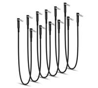 RUXELY Guitar Patch Cables 30CM 6-Pack,6.35MM Effects Pedal Board Lead