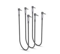 RUXELY Guitar Patch Cables 60CM 3-Pack,6.35MM Effects Pedal Board Cord,Nylon Braided 1/4" Right-Angle Instrument Audio Cable,Pedalboard Connector TS Copper Wire for Amp/Amplifier,Mixer,Electric Bass