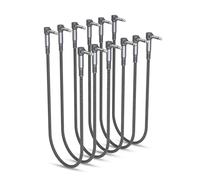 RUXELY Guitar Patch Cables 60CM 6-Pack,6.35MM Effects Pedal Board Cord,Nylon Braided 1/4" Right-Angle Instrument Audio Cable,Pedalboard Connector TS Copper Wire for Amp/Amplifier,Mixer,Electric Bass