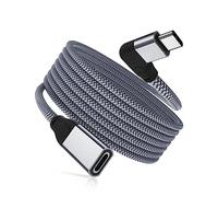 RUXELY Right Angle USB C Extension Cable 2M,90 Degree Type C 3.1 3.2 Gen2 10Gbps Female to Male Extender Cord,4K 60Hz L-Shaped USBC Thunderbolt 3 for MagSafe Charger,Mac,iPhone 16 15 Pro,iPad Mini 7