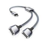RUXELY USB C to Dual USB Adaptor 1M,USBC Male to Double USBA Female Adapter,Thunderbolt 4 Type C to 2 USB OTG Split Cord for MacBook Pro Air,iPad,Samsung Tablets,Galaxy S25 S24 S23 Ultra,iPhone 16 16e