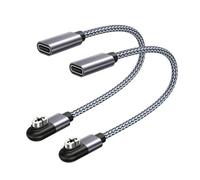 RUXELY USB C to Shokz Headphone Charging Cable Adapter 2Pack,Shockz Charger | Type C Magnetic Charger,Short Cord for 2-Pin AfterShokz OpenRun Pro S810,Aeropex AS800,OpenRun Mini S803,OpenComm 2 UC ASC100