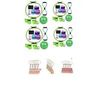 RUXHSAK Pilates Essentials Kit for Women,Pilates Magic Ring,Booty Bands,Yoga Ball Resistance Bands,Core Strength Glute Toning, Portable Pilates Equipment Set,Perfect for Home Workouts (2pcs Green)