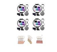 RUXHSAK Pilates Essentials Kit for Women,Pilates Magic Ring,Booty Bands,Yoga Ball Resistance Bands,Core Strength Glute Toning, Portable Pilates Equipment Set,Perfect for Home Workouts (2pcs Black)