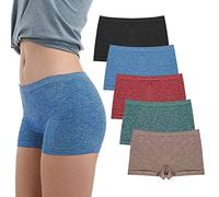 Ruxia Womens Boxer Shorts Seamless Boyshort Panties for Under Dresses Ladies Underwear Shorts 5 Pack