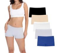 Ruxia Women's Seamless Boyshort Panties Nylon Spandex Underwear Stretch Boxer Briefs Pack of 5, B2411bd-1, 3XL