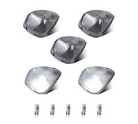 RUXIFEY Smoked Cab Roof Marker Lights w/5pcs LED Light Bulbs Running Light Lens Replacement Compatible with 1999-2007 2011-2016 Ford F250 F350 F450 Super Duty 1999-2007 2011-2015 F-550 Super Duty