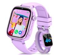 RUXINGX Smart Watch Child 4G, Smartwatch Children GPS and Calls, SOS/Class Mode/Voice Chat/Video Call, IP68 Waterproof, Photo Album/Pedometer/Alarm Clock, Smartwatch Watch for Children Purple