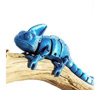 Ruyal Metta 3D Printed Lizard Chameleon Toy - 20cm 3D Printed Animals for Collectors & Desk Decor (Sky blue,L)