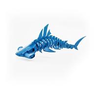Ruyal Metta 3D Printed Shark Skeleton Fidget Toy - Articulated Stress Relief Toy, Unique 3D Animal Desk Decor, (Blue,L)