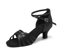 RUYBOZRY Latin Dance Shoes for Women Salsa Ballroom Party Dance Practice Professional Dance Shoes,802QB-5CM,Black,6UK