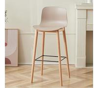 ruyi-1986 Bar Stools Bar Solid Wood Backrest Bar Negotiation Reception Thickened High Stool High Bar Chair Bar Chairs(Bruin)