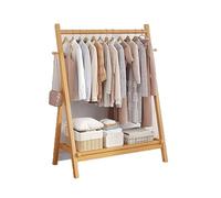 ruyi-1986 Free Standing Coat Rack Open Wardrobe Coat Rack Hanging Clothes Floor Standing Movable Storage Bag(Orange)