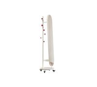 ruyi-1986 Full Length Mirror Simple Retro Style Full-length Mirror with Wheels Coat Rack Floor-standing High-definition(White)