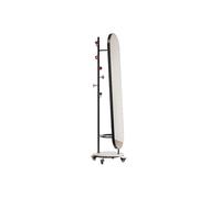 ruyi-1986 Full Length Mirror Simple Retro Style Full-length Mirror with Wheels Coat Rack Floor-standing High-definition(Black)