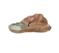 ruyi-1986 Plant Tray Ceramic Drip Tray Lotus Shape Plant Saucers Indoor Desktop Decor