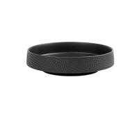 ruyi-1986 Plant Tray Desktop Round Hammered Drip Tray Home Gardening Flower Arranging Ceramic Decor Saucer(Black)