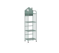 ruyi-1986 Shoe Cabinet Simple Removable Iron Bookshelf with Wheels for Reading Area, Bag Storage Rack, Floor-Standing Picture Book Bookcase(Green,L)