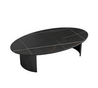 ruyi-1986 Side Tables Rock Tea Table, Living Room, Small Household, Bar, Oval(Black,Large)