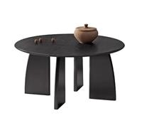 ruyi-1986 Side Tables Wood Coffee Table Round Surface Sculpted Angled Legs Modern Minimalist Decor
