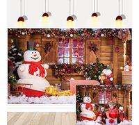 RUYI Christmas Photography Backdrop Snowman Santa Claus Gifts Multicolor Vinyl 8x6FT Birthday Baby Shower Wedding