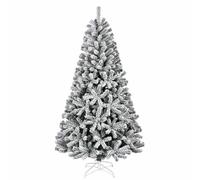 RUYICZB Artificial Christmas Tree, Snow Flocked Christmas Tree with PVC Branch Tips And Metal Stand, Holiday Xmas Tree for Home, Office, And Party Decoration, Easy Assembly,10ft