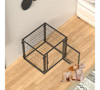RUYICZB Dog Playpen Indoor, Pet Fence Puppy Exercise Pen for Yard Gate, Dog Cage for Small Medium Pets, Height Heavy Duty Crates with Doors Metal Dog Pen for Camping, RV, Outdoor,Black,60x60x60cm