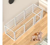 RUYICZB Dog Playpen Indoor, Pet Fence Puppy Exercise Pen for Yard Gate, Dog Cage for Small Medium Pets, Height Heavy Duty Crates with Doors Metal Dog Pen for Camping, RV, Outdoor,White,180x60x70cm