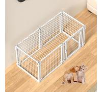 RUYICZB Dog Playpen Indoor, Pet Fence Puppy Exercise Pen for Yard Gate, Dog Cage for Small Medium Pets, Height Heavy Duty Crates with Doors Metal Dog Pen for Camping, RV, Outdoor,White,120x60x60cm