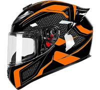 RUYICZB Fashion Cool Full Face Motorcycle Helmets with Clear Sun Visor for Adults Men And Women Motorbike Moped Street Bike Racing Crash Helmet DOT/ECE Approved,B,L