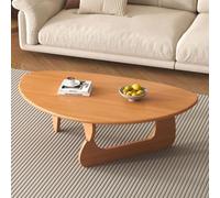 RUYICZB Mid Century Modern Triangle Coffee Table,Solid Wood Center Table for Small Living Room,Modern Contemporary Coffee Tables,Farmhouse Accent Center Tables for Small Spaces,cherry,90 * 58cm