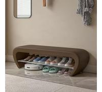 RUYICZB Shoe Storage Bench for Entryway,Shoe Storage Bench with Cushion Seat,Wooden Shoes Rack Cabinet,2 Tier Shoes Rack Stool for Hallway Bedroom Living Room Closet,brown,100cm