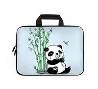 RUYIDAY 14 15 15.4 15.6 inch Laptop Handle Bag Computer Protect Case Pouch Holder Notebook Sleeve Neoprene Cover Soft Carrying Travel for Dell Lenovo Toshiba HP Chromebook ASUS Acer (Cute Panda)