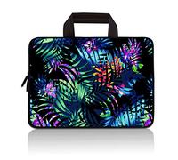 RUYIDAY 14 15 15.4 15.6 inch Laptop Handle Bag Computer Protect Case Pouch Holder Notebook Sleeve Neoprene Cover Soft Carrying Travel for Dell Lenovo Toshiba HP Chromebook ASUS Acer (Colorful Leaves)