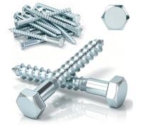 Ruytx 15pcs Coach Screws M8×60mm Heavy Duty Hex Head Wood Lag Bolts | Galvanized Carbon Steel Half Thread Concrete Timber Screws for Wood, Bracket Fence Shelves Mounting Decking Sleeper Bolts