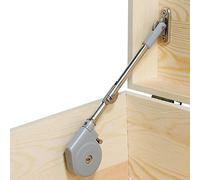 RUYUFE Compact Nickel Plated Soft-Down Stay Hinge, Lid Stay 105 Degree Open with Soft Close, Gray, Nickel Plated Steel and Plastic, Top Mount, 6-10 lbs Capacity