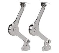 RUYUFE Heavy Duty Lid Support Hinges Soft Close Folding Lid Stay Hinge, Gray, Zinc, Polished, 50lb/2pcs