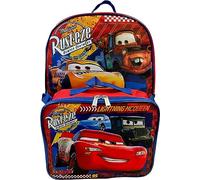 Ruz Group Kid's Licensed 16 Inch Backpack With Removable Lunch Box Set, Multicolored, L, Cars
