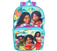 Ruz Moana Girl's 16 Inch Backpack With Removable Matching Lunch Box Set (Moana-Ocean Sisters)