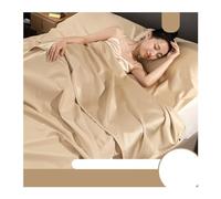 RUZGAR 100% Cotton Sleeping Bag Liner with Zipper Adult Travel Sheet Sleep Sack Single Double Travel Sleeping Bag for Hotels Camping Hiking (Color : Gold, Size : 130x210cm-51x82)