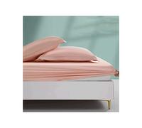 RUZGAR 1000 Thread Count Small Double Queen Super King Fitted Sheet 11.81" Deep Pocket Long-Staple Cotton Fitted Sheet Soft Luxury Fitted Sheet, 1 Piece (Color : Pink, Size : 120x200+30cm)
