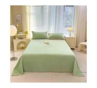 RUZGAR Flannel Flat Sheet Winter Velvety Soft Fleece Bed Sheets Ultra-Soft Warm Top Sheet Twin Queen King Size(Green,120x230cm)