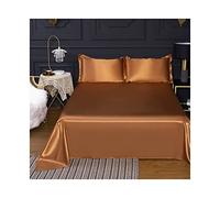 RUZGAR Single Flat Sheet Double/Queen Flat Top Sheets 1-Piece Extra Soft Microfiber Satin Bed Sheet Wrinkle-Free Breathable Hotel Qulity Easy Care (Color : Brown, Size : Flat Sheet 180x230cm)