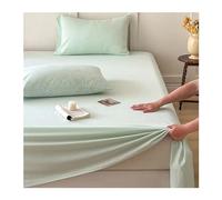 RUZGAR Striped Plaid Flat Sheet Only Ultra Soft and Breathable Flat Top Sheet 100% Washed Cotton Flat Bed Sheets for Twin/Single Full Queen King Size Bed (Color : Green, Size : 240x270cm)