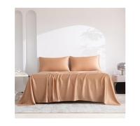 RUZGAR Twin Full Size Tencel Flat Sheet 100% Eucalyptus Lyocell 500 Thread Count Top Sheets Silky Cooling Breathable Bed Sheets for Hot Sleepers, 1 Piece (Color : Brown, Size : 200x230cm)