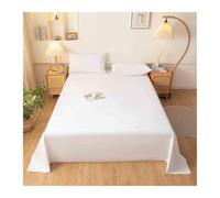 RUZGAR Waterproof Flat Sheets Twin Full Queen Size Bed Sheet Mattress Protector Sheet Luxury and Soft Bedspread(White,160x230cm)