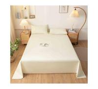RUZGAR Waterproof Flat Sheets Twin Full Queen Size Bed Sheet Mattress Protector Sheet Luxury and Soft Bedspread(Beige,160x230cm)